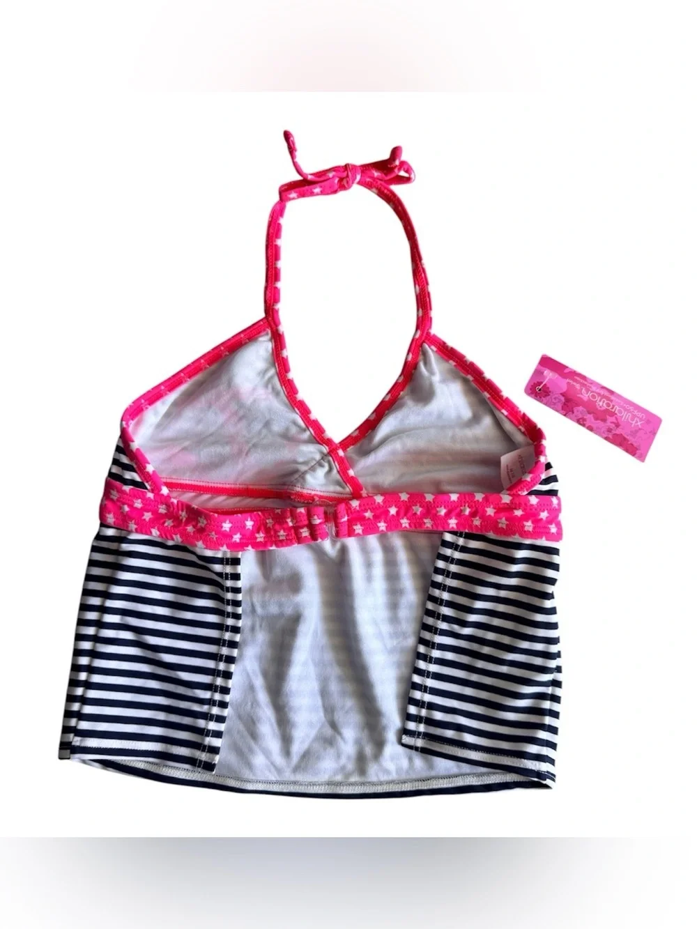 Xhilaration Kids Size M (7/8) Tankini Anchor Nautical Swimsuit Top Striped Stars